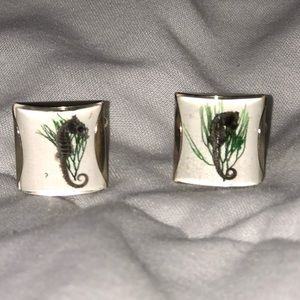 Vintage SeaHorse Gold Cuff Links